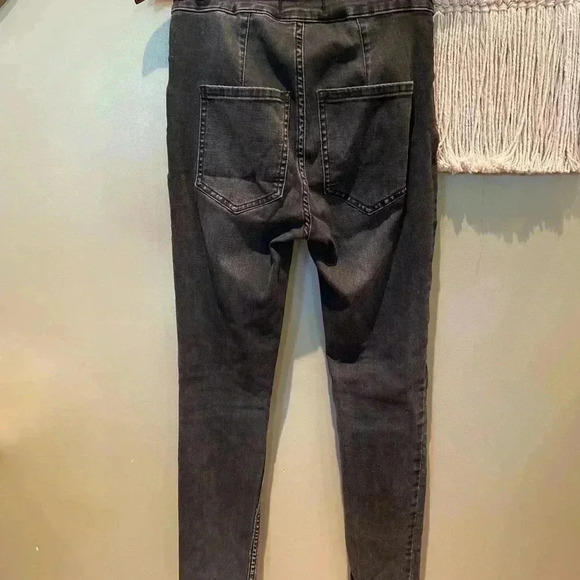 FREE PEOPLE BLACK LACE UP SKINNY JEANS SIZE 27 - Picture 6 of 8